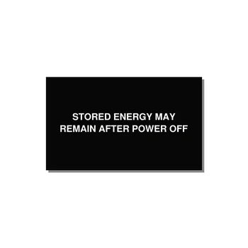 5.0x3.0" Safety Label - STO — 5x3" White on Black, Adhesive