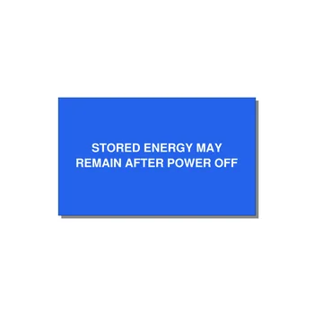 5.0x3.0" Safety Label - STO — 5x3" White on Blue, Adhesive