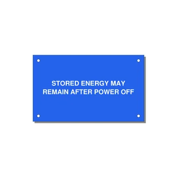 5.0x3.0" Safety Label - STO — 5x3" White on Blue, Holes