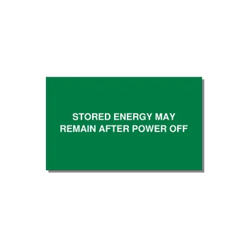 5.0x3.0" Safety Label - STO — 5x3" White on Green, Adhesive