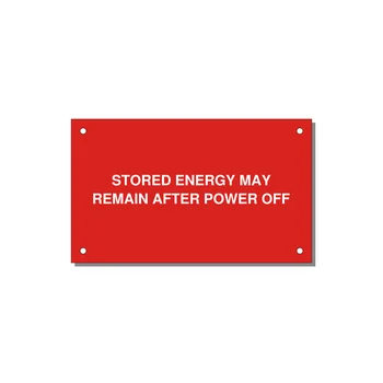 5.0x3.0" Safety Label - STO — 5x3" White on Red, Holes