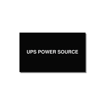 5.0x3.0" Safety Label - UPS POWER SOURCE — 5x3" White on Black, Adhesive