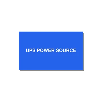 5.0x3.0" Safety Label - UPS POWER SOURCE — 5x3" White on Blue, Adhesive