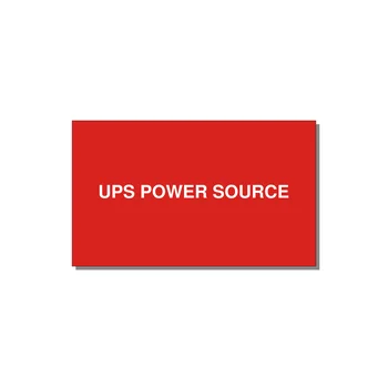5.0x3.0" Safety Label - UPS POWER SOURCE — 5x3" White on Red, Adhesive