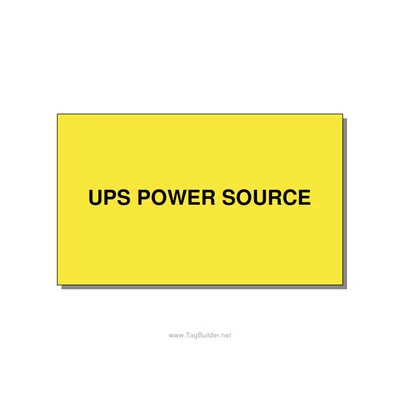 5.0x3.0" Safety Label - UPS POWER SOURCE, Black/Yellow, Adhesive thumbnail