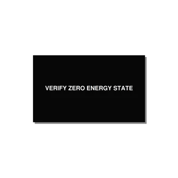 5.0x3.0" Safety Label - VERIFY ZERO ENERGY STATE — 5x3" White on Black, Adhesive