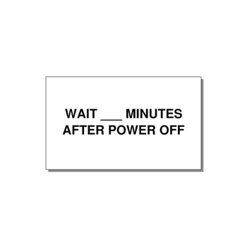 5.0x3.0" Safety Label - WAIT ___ MINUTES AFTER PO — 5x3" Black on White, Adhesive