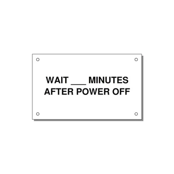 5.0x3.0" Safety Label - WAIT ___ MINUTES AFTER PO — 5x3" Black on White, Holes