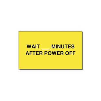 5.0x3.0" Safety Label - WAIT ___ MINUTES AFTER PO — 5x3" Black on Yellow, Adhesive