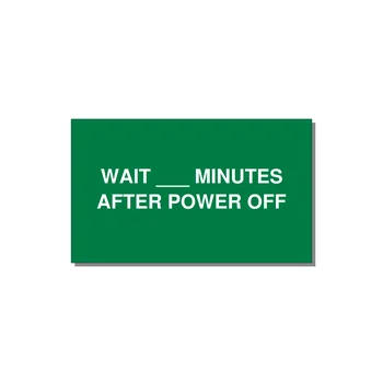 5.0x3.0" Safety Label - WAIT ___ MINUTES AFTER PO — 5x3" White on Green, Adhesive