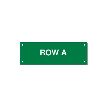 6.0x2.0" Safety Label - ROW A — 6x2" White on Green, Holes