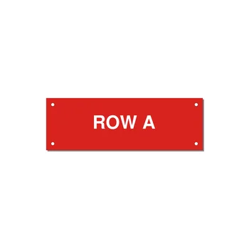 6.0x2.0" Safety Label - ROW A — 6x2" White on Red, Holes