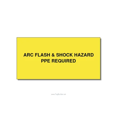 6.0x3.0" Arc Flash Safety Label - ARC FLASH & SHOCK HAZARD , Black/Yellow, Adhes thumbnail