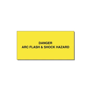 6.0x3.0" Arc Flash Safety Label - DANGER ARC FLASH & SHOCK — 6x3" Black on Yellow, Adhesive