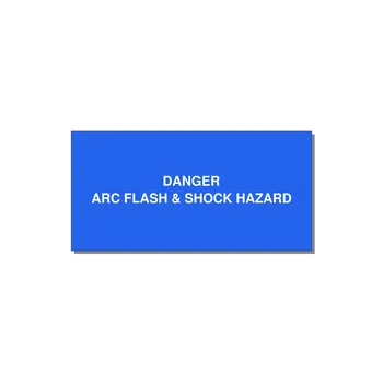 6.0x3.0" Arc Flash Safety Label - DANGER ARC FLASH & SHOCK — 6x3" White on Blue, Adhesive