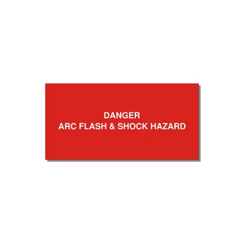 6.0x3.0" Arc Flash Safety Label - DANGER ARC FLASH & SHOCK — 6x3" White on Red, Adhesive