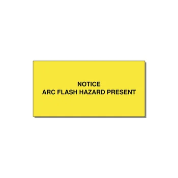 6.0x3.0" Arc Flash Safety Label - NOTICE ARC FLASH HAZARD P — 6x3" Black on Yellow, Adhesive