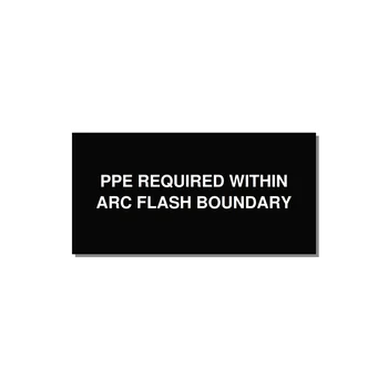 6.0x3.0" Arc Flash Safety Label - PPE REQUI — 6x3" White on Black, Adhesive