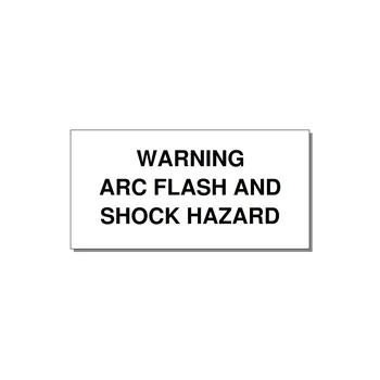 6.0x3.0" Arc Flash Safety Label - WARNING ARC FLASH AND SHO — 6x3" Black on White, Adhesive