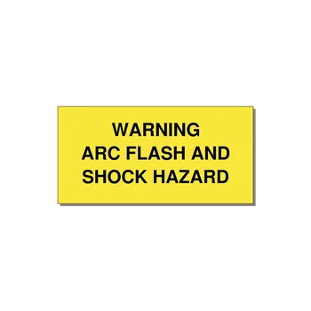 6.0x3.0" Arc Flash Safety Label - WARNING ARC FLASH AND SHO — 6x3" Black on Yellow, Adhesive
