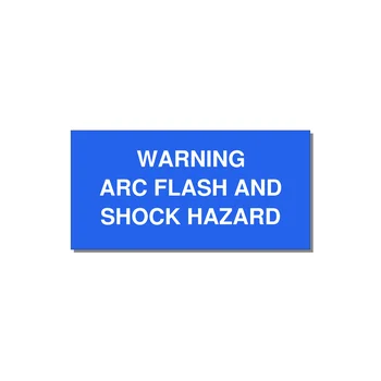 6.0x3.0" Arc Flash Safety Label - WARNING ARC FLASH AND SHO — 6x3" White on Blue, Adhesive
