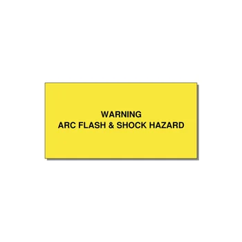 6.0x3.0" Arc Flash Safety Label - WARNING ARC FLASH & SHOCK — 6x3" Black on Yellow, Adhesive