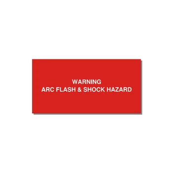 6.0x3.0" Arc Flash Safety Label - WARNING ARC FLASH & SHOCK — 6x3" White on Red, Adhesive