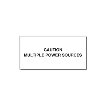 6.0x3.0" Caution Safety Label - CAUTION MULTIPLE POWER SO — 6x3" Black on White, Adhesive