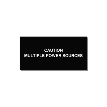 6.0x3.0" Caution Safety Label - CAUTION MULTIPLE POWER SO — 6x3" White on Black, Adhesive