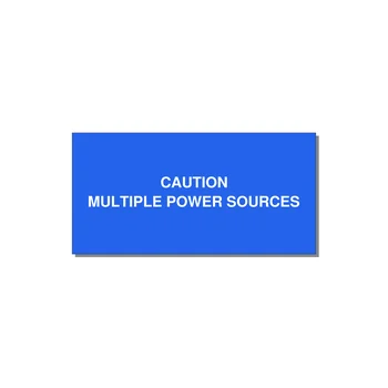 6.0x3.0" Caution Safety Label - CAUTION MULTIPLE POWER SO — 6x3" White on Blue, Adhesive