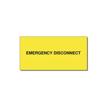 6.0x3.0" Disconnect Switch Label - EMERGENCY DISCONNECT — 6x3" Black on Yellow, Adhesive