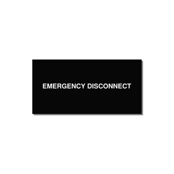 6.0x3.0" Disconnect Switch Label - EMERGENCY DISCONNECT — 6x3" White on Black, Adhesive