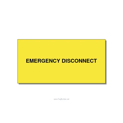 6.0x3.0" Disconnect Switch Label - EMERGENCY DISCONNECT, Black/Yellow, Adhesive thumbnail