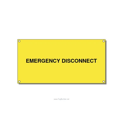 6.0x3.0" Disconnect Switch Label - EMERGENCY DISCONNECT, Black/Yellow, Holes thumbnail