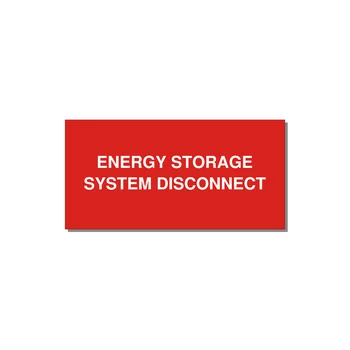 6.0x3.0" Disconnect Switch Label - ENERGY STORAGE SYSTEM DIS — 6x3" White on Red, Adhesive