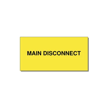6.0x3.0" Disconnect Switch Label - MAIN DISCONNECT — 6x3" Black on Yellow, Adhesive