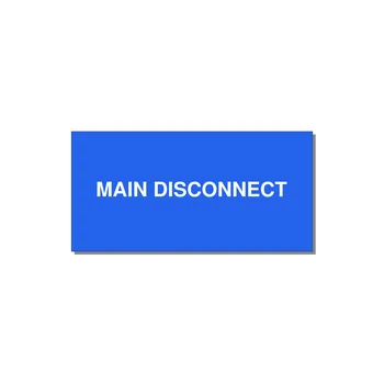 6.0x3.0" Disconnect Switch Label - MAIN DISCONNECT — 6x3" White on Blue, Adhesive