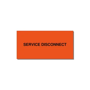 6.0x3.0" Disconnect Switch Label - SERVICE DISCONNECT — 6x3" Black on Orange, Adhesive