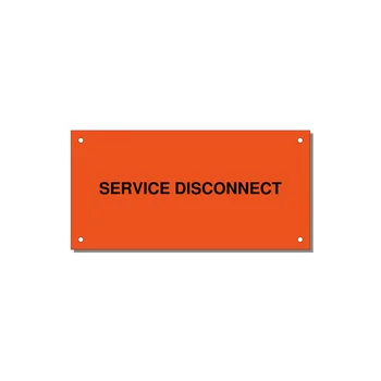 6.0x3.0" Disconnect Switch Label - SERVICE DISCONNECT — 6x3" Black on Orange, Holes