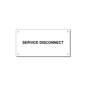 6.0x3.0" Disconnect Switch Label - SERVICE DISCONNECT — 6x3" Black on White, Holes