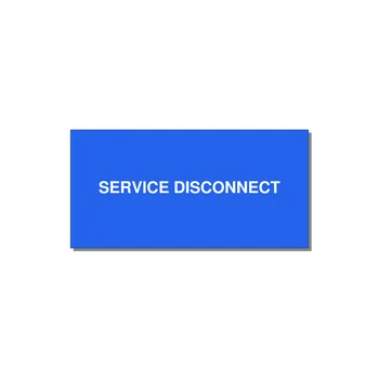 6.0x3.0" Disconnect Switch Label - SERVICE DISCONNECT — 6x3" White on Blue, Adhesive