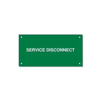 6.0x3.0" Disconnect Switch Label - SERVICE DISCONNECT — 6x3" White on Green, Holes