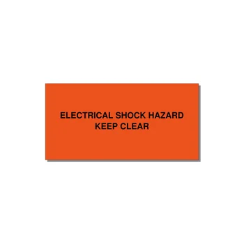 6.0x3.0" Electrical Safety Label - ELECTRICAL SHOCK HAZARD K — 6x3" Black on Orange, Adhesive