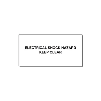 6.0x3.0" Electrical Safety Label - ELECTRICAL SHOCK HAZARD K — 6x3" Black on White, Adhesive