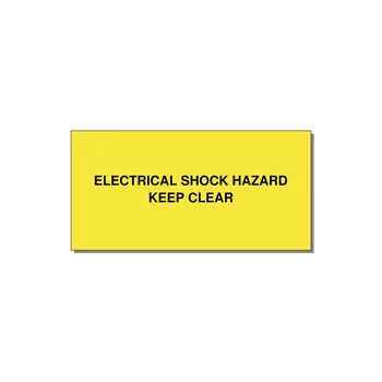 6.0x3.0" Electrical Safety Label - ELECTRICAL SHOCK HAZARD K — 6x3" Black on Yellow, Adhesive