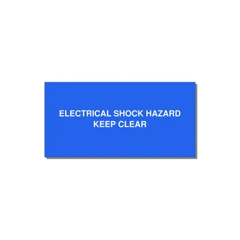 6.0x3.0" Electrical Safety Label - ELECTRICAL SHOCK HAZARD K — 6x3" White on Blue, Adhesive