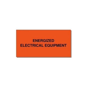 6.0x3.0" Electrical Safety Label - ENERGIZED ELECTRICAL EQUI — 6x3" Black on Orange, Adhesive
