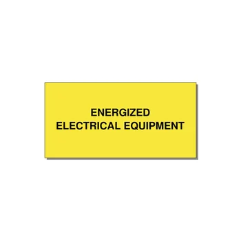 6.0x3.0" Electrical Safety Label - ENERGIZED ELECTRICAL EQUI — 6x3" Black on Yellow, Adhesive