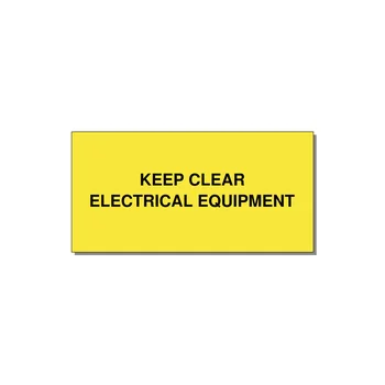 6.0x3.0" Electrical Safety Label - KEEP CLEAR ELECTRICAL EQU — 6x3" Black on Yellow, Adhesive