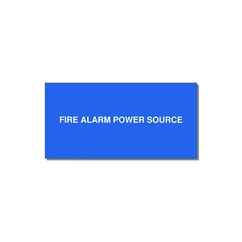 6.0x3.0" Fire Safety Label - FIRE ALARM POWER SOURCE — 6x3" White on Blue, Adhesive